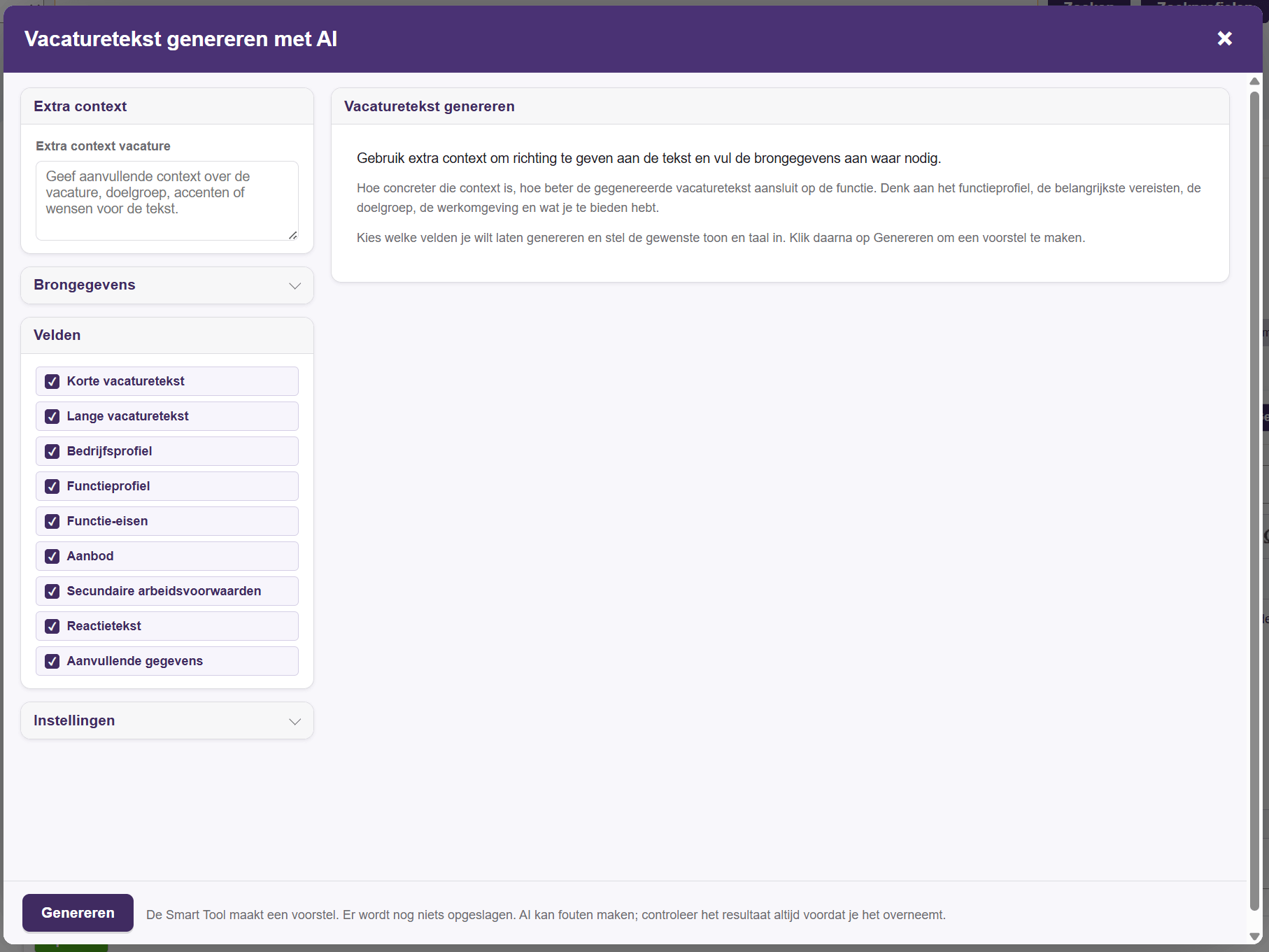 Vacaturetekst genereren met AI in Yellow Yard